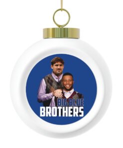 Big Blue Brothers ( Daniel Jones & Saquon Barkley ) Christmas Ball Ornament